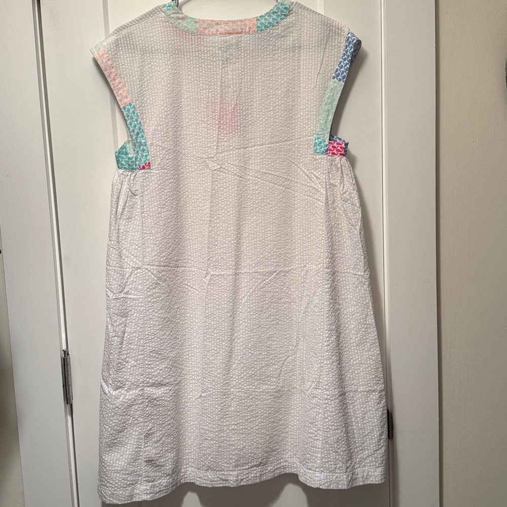 Vineyard Vines Women's White seersucker Dress with Colorful Accents size XS - Picture 3 of 4